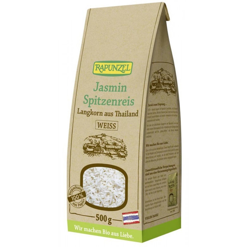 Orez bio jasmin alb cu bob lung ascutit , 500g, rapunzel 1