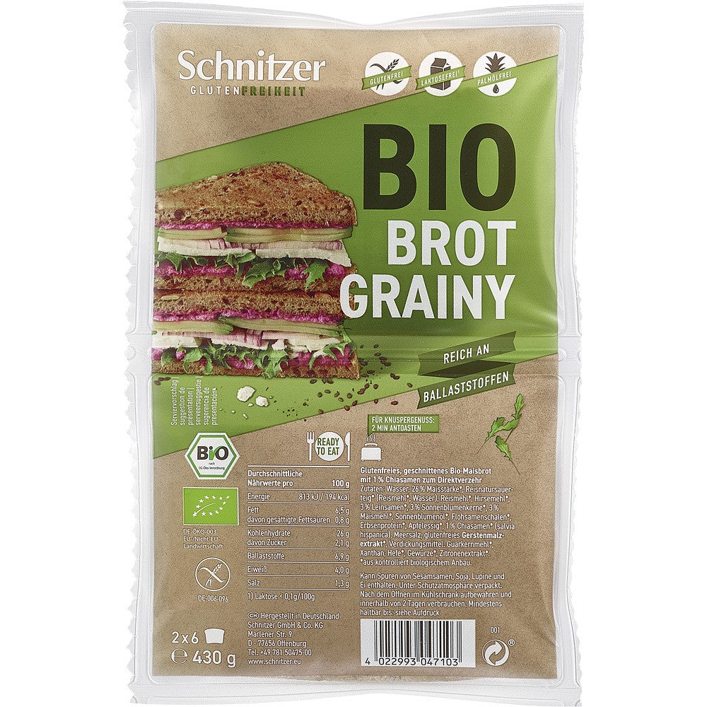 Paine toast cu seminte fara gluten 430g Schnitzer