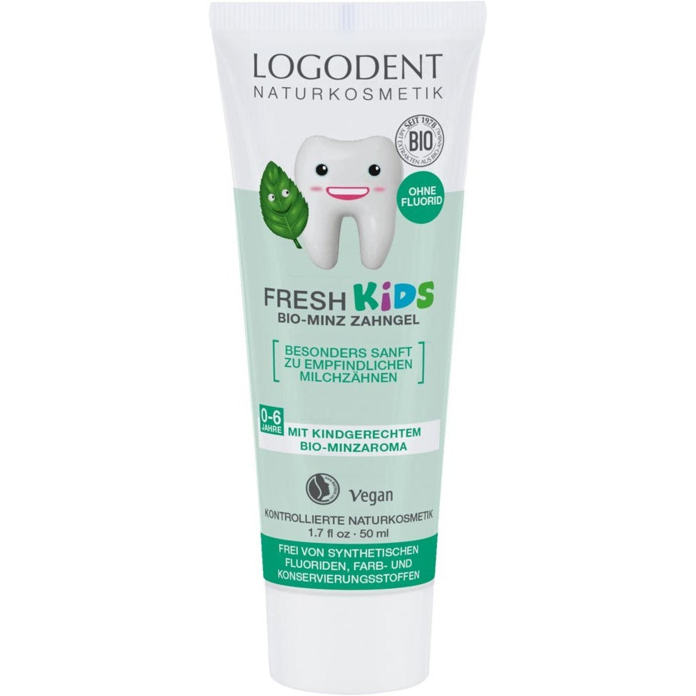 Pasta de dinti gel cu menta pentru copii, 50ml, logodent