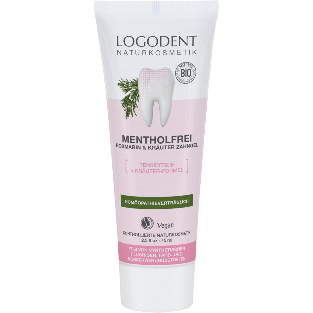 Pasta de dinti gel fara mentol cu rozmarin si plante 75ml Logodent