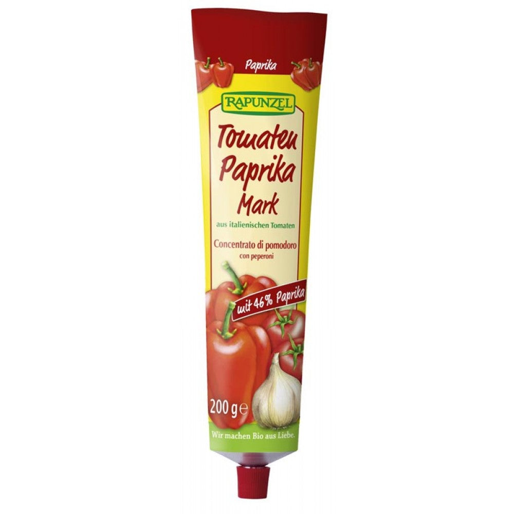 Pasta de tomate bio cu ardei in tub 200g Rapunzel