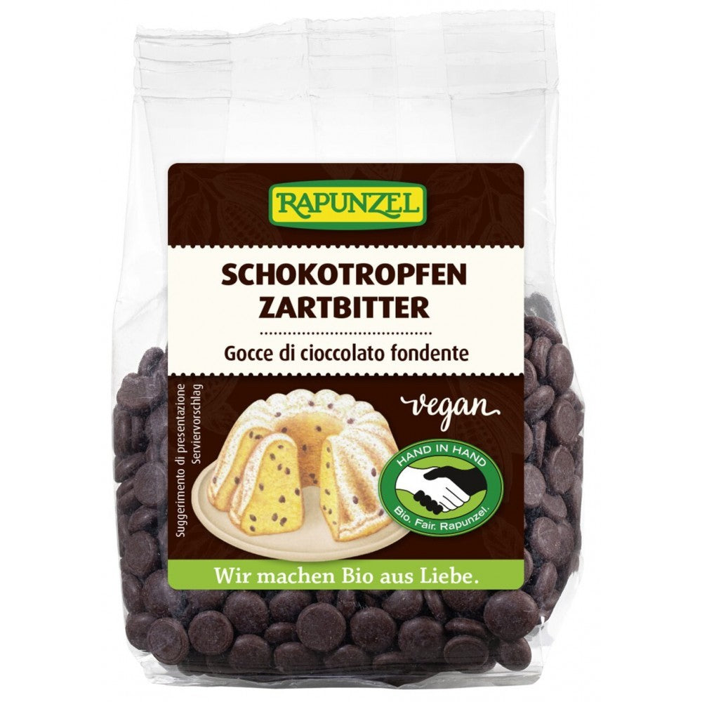 Picaturi de ciocolata delicat amaruie HIH 100g Rapunzel