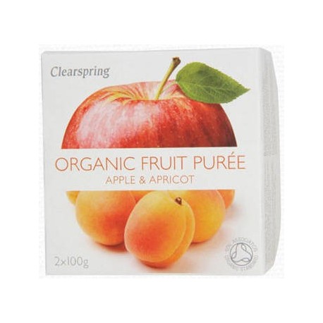Piure de mere și caise Clearspring 2x100g, fără zahăr, ambalaj eco.
