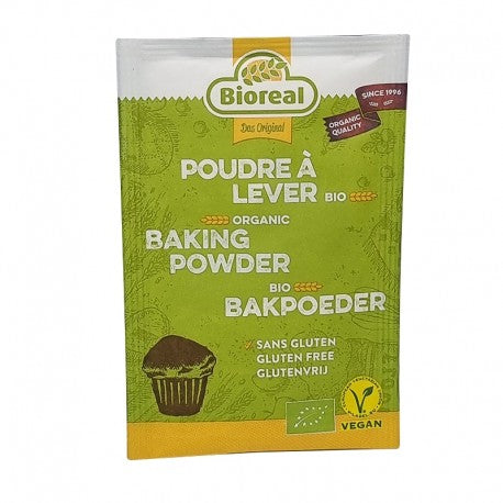 Praf de Copt Bio 15g Bioreal, ambalaj verde, text alb, fără gluten, certificat vegan.