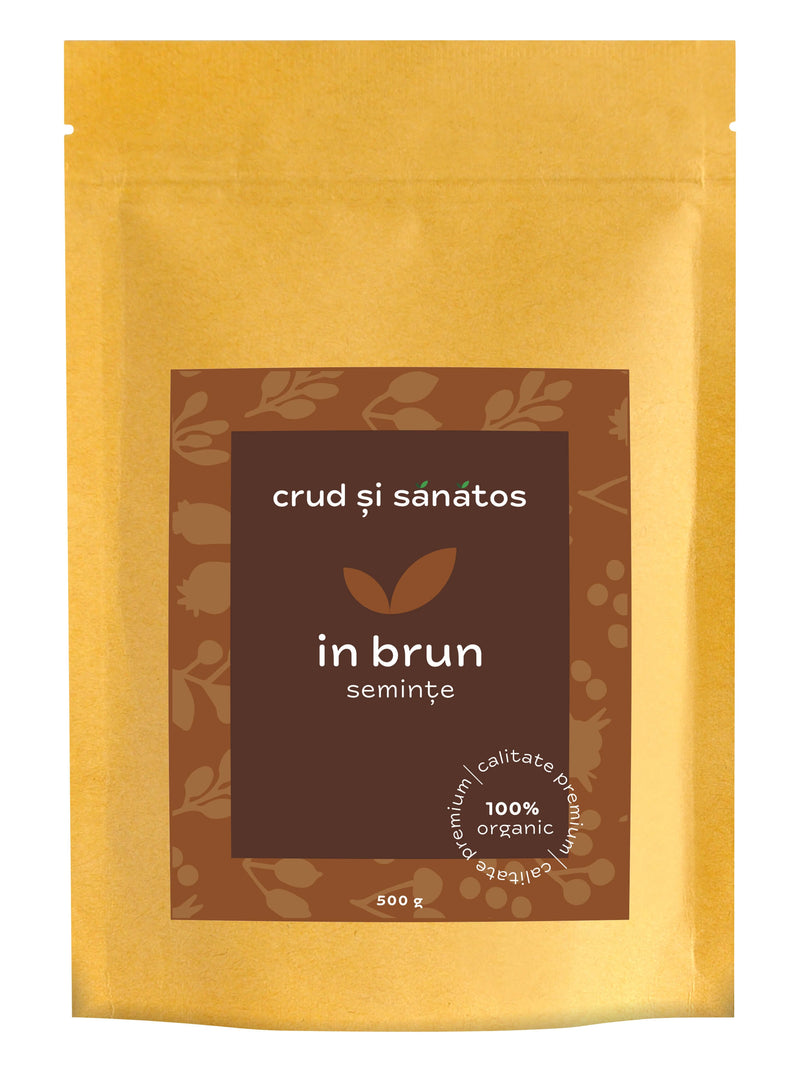 Seminte de in brun, bio, 500g, crud si sanatos 1