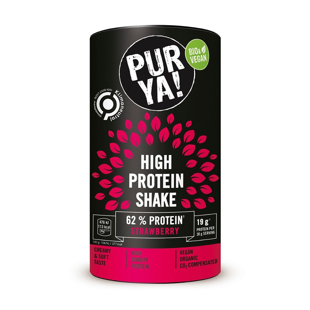 Pudra proteica vegetala cu capsuni 500g Purya