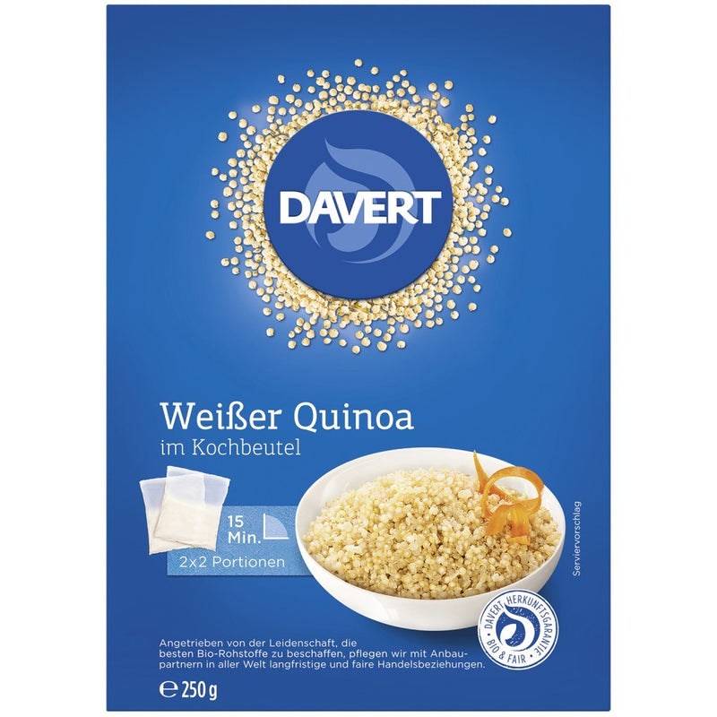 Quinoa alba in punga de gatit bio, 250g, davert 1