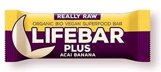 Plus baton cu acai si banane raw, eco, 47g, Lifebar 1