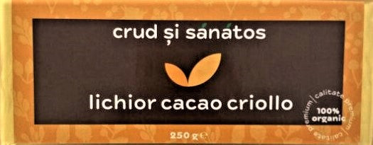  Cacao criollo pasta (liquor), bio, 250g, crud si sanatos