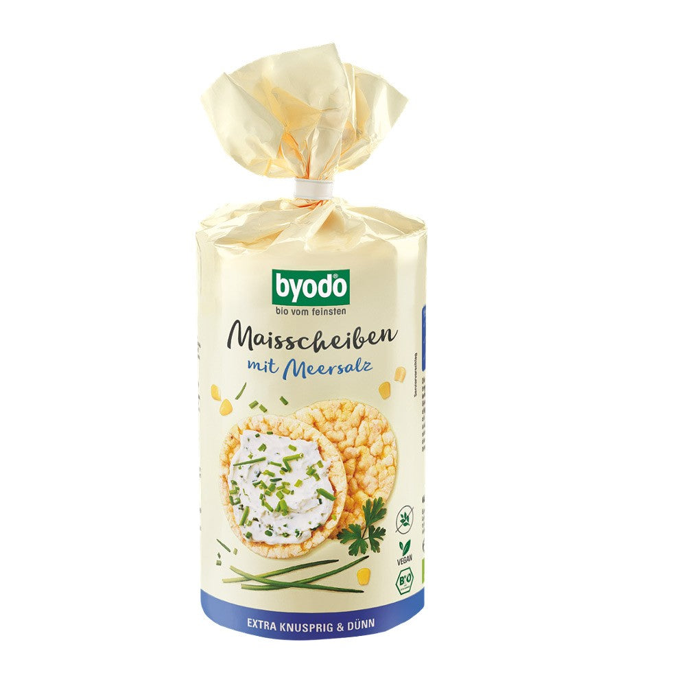 Rondele bio din porumb cu sare fara gluten 120g Byodo