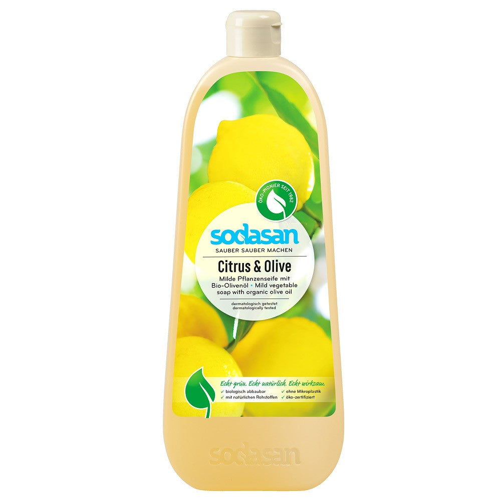 Sapun lichid gel de dus, bio, citrice masline, 1l, sodasan
