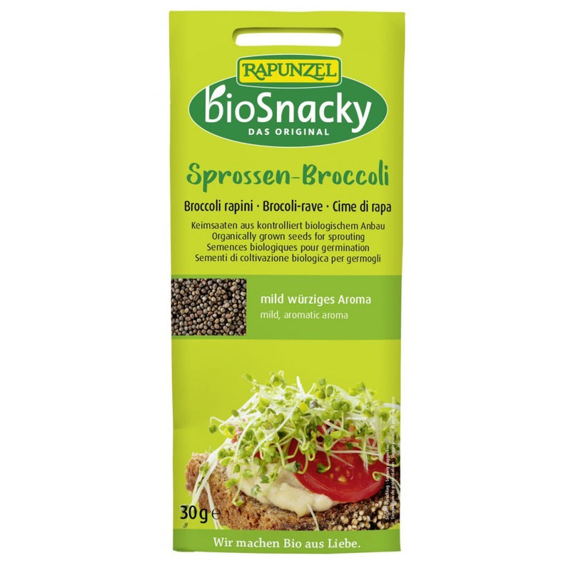 Seminte bio de brocoli pentru germinat, 30g, biosnacky rapunzel 1