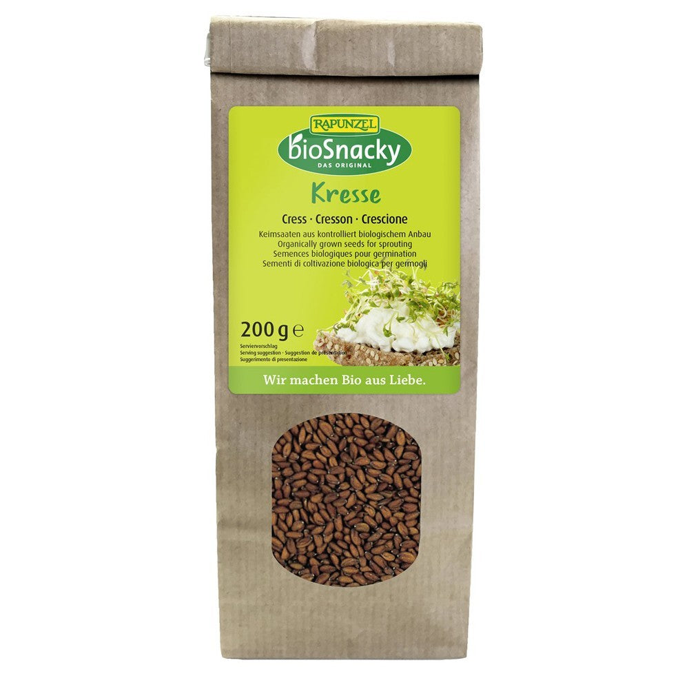 Seminte de creson ecologic pentru germinat 200g BioSnacky Rapunzel