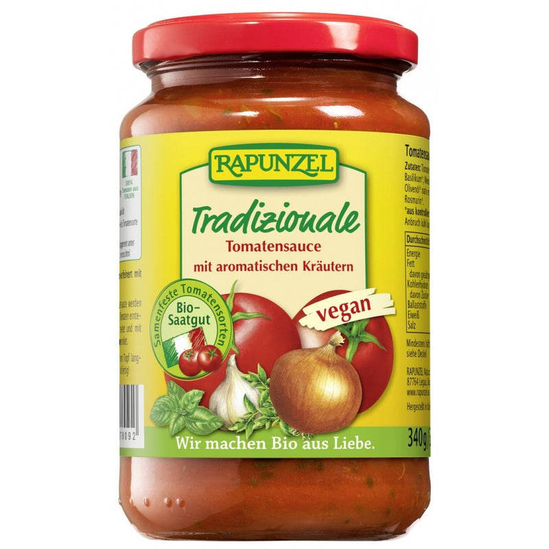 Sos vegan de tomate traditional, 340g, rapunzel 1