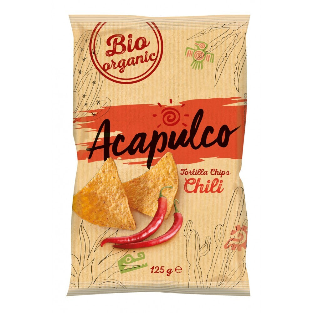Tortilla bio chips cu chili 125g Acapulco