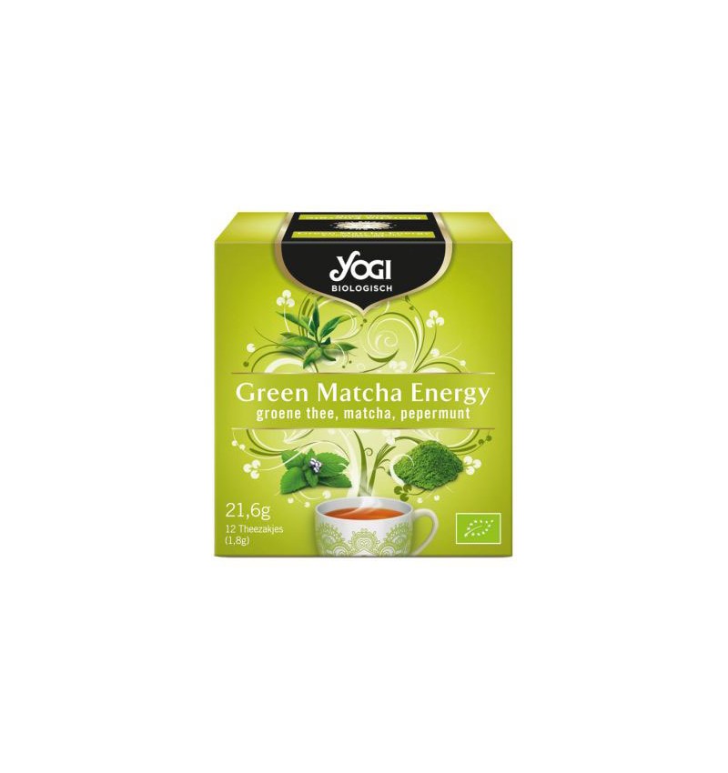 Ceai bio green matcha energy 21,6g, yogi tea 1